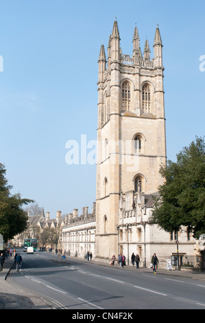 Magdalen Great Tower is a bell tower and is one of the oldest parts of Magdalen College, Oxford. Construction began in 1492. Stock Photo