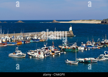 France, Morbihan, Ile de Houat (Houat island), Port St Gildas Stock Photo