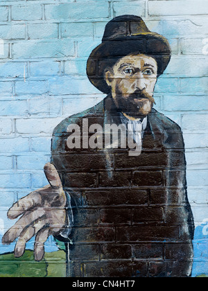 Netherlands, Amsterdam, feature: Amsterdam, Twenty Thousand Leagues Under the Sea, tribute to Van Gogh's painting, self-portrait Stock Photo