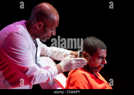 Anthony Burgess' 'A Clockwork Orange' performed at the Theatre Royal, Stratford East. Stock Photo