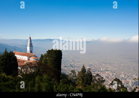 Colombia, Cundinamarca Department, Bogota, Mount Monserrate (3152 m), Monserrate church dedicated to the Black Virgin of Stock Photo