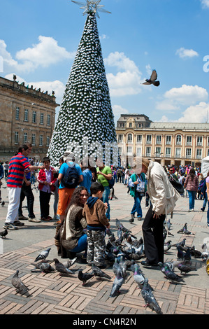 Colombia, Cundinamarca Department, Bogota, downtown district, the Plaza Bolivar Stock Photo