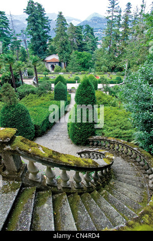 Italy Piedmont Verbania Pallanza Saint Remigio Villa French garden Stock Photo