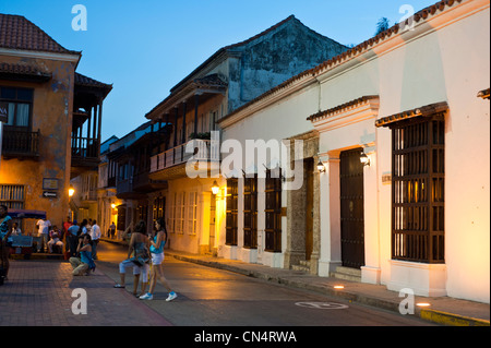 Colombia, Bolivar Department, Cartagena, listed as World Heritage by UNESCO, the historical quarter of the old town Stock Photo
