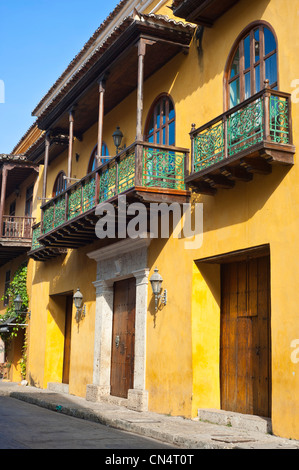 Colombia, Bolivar Department, Cartagena, listed as World Heritage by UNESCO, historical quarter of the old town Stock Photo