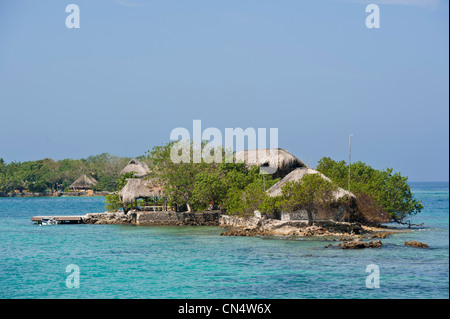 Colombia, Bolivar Department, Natural National Park of Islas del Rosario (Coral Islands of Rosario), one of the islands Stock Photo