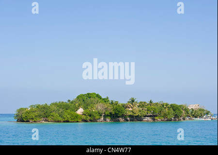 Colombia, Bolivar Department, Natural National Park of Islas del Rosario (Coral Islands of Rosario), one of the islands Stock Photo