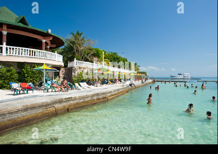 Colombia, Bolivar Department, Natural National Park of Islas del Rosario (Coral Islands of Rosario), Isla Grande, Cocoliso Isla Stock Photo