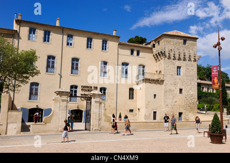 France, Herault, Pezenas, old city, Hotel de Peyrat Mansion, headquarters of Tourist Office and Scenovision Moliere Stock Photo