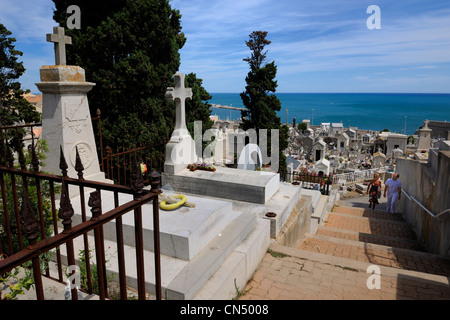 France, Herault, Sete, Paul Valery Maritime Cemetery, grave of Paul Valery Stock Photo