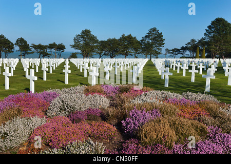 France, Calvados, Omaha Beach, Colleville sur Mer, Normandy American cemetery Stock Photo