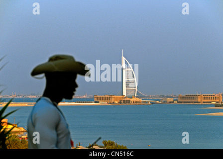 United Arab Emirates, Dubai, Burj Al Arab hotel, by English architects W.S. Atkins and Partners, the tallest hotel in the world Stock Photo