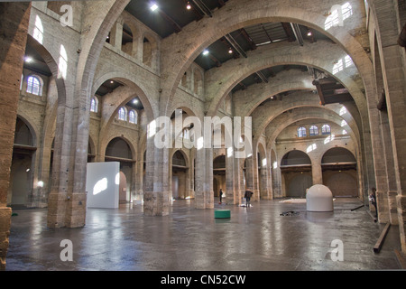 France, Gironde, Bordeaux, area listed as World Heritage by UNESCO, the CAPC Art Museum, in the old warehouse Laine Stock Photo