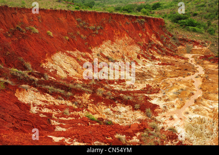 Madagascar, Tsingy Rouge, natural red chalky formation in the nature Stock Photo
