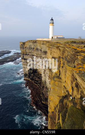 Noup Head Lighthouse in the evening, Westray, Orkney Stock Photo