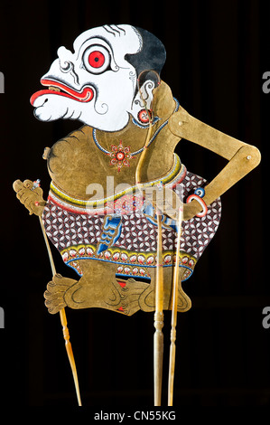 Indonesia, Java, Central Java Province, Ngablak village, Yayasan Suryo Laras puppet theater, shadow puppet show called Wayang Stock Photo