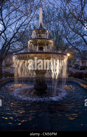 Water fountain at night in Memphis, Tennessee Stock Photo