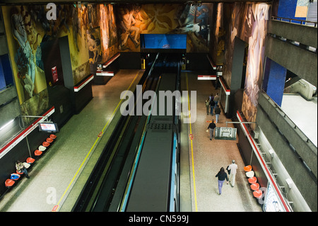 Chile, Santiago de Chile, Universidad de Chile subway station Stock Photo