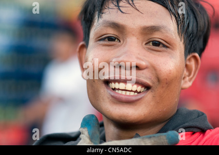 Man in Carbon Market, downtown downtown cebu city philippines. Stock Photo