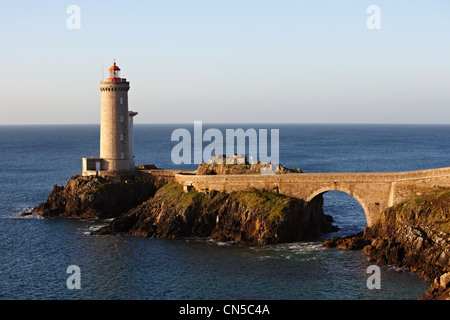 France, Finistere, Iroise Sea, Goulet de Brest, Plouzane, Pointe du Peti Minou, Petit Minou Lighthouse Stock Photo