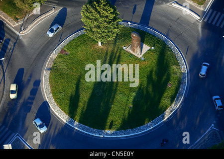 France, Bouches du Rhone, Marseille, 8th district, Bonneveine, Rond Point Peter War with the thumb of Caesar (aerial view) Stock Photo