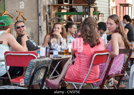 Israel, Tel Aviv, Jaffa, Rabbi Yohanan Street, cafe in flea market Stock Photo