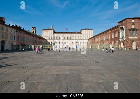 Europe Italy Piedmont Turin Piazza Castello the Royal palace Stock Photo