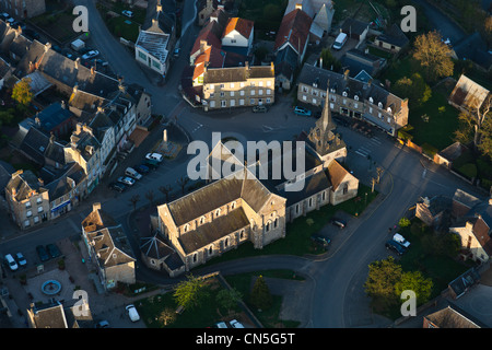 France, Calvados, Swiss Normandy, Orne valley, Clecy (aerial view) Stock Photo