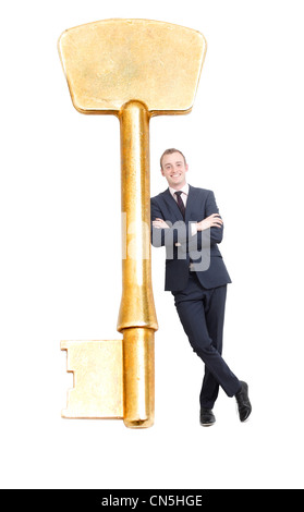 A business man leaning Stock Photo