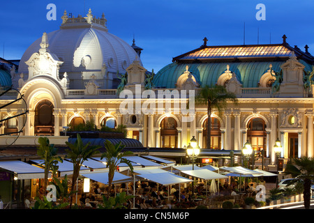 Principality of Monaco, Monaco, Monte Carlo, Societe des Bains de Mer de Monaco, Place du Casino (Casino square), Casino, Stock Photo