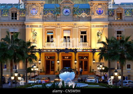 Principality of Monaco, Monaco, Monte Carlo, Societe des Bains de Mer de Monaco, Place du Casino (Casino square), Casino, Stock Photo