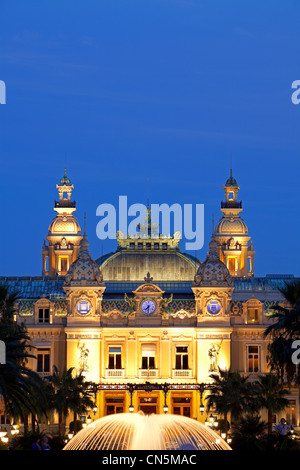 Principality of Monaco, Monaco, Monte Carlo, Societe des Bains de Mer de Monaco, Place du Casino (Casino square), Casino, Stock Photo