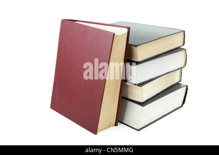 Old thick volumes isolated on a white background Stock Photo