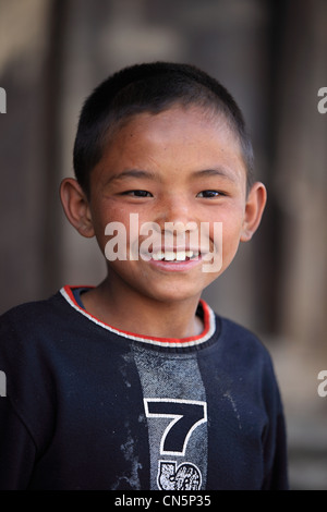 Nepali rural boy Nepal Stock Photo