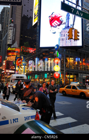 United States, New York City, Manhattan, Times Square, M&M's store Stock Photo