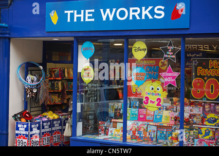 The Works discount book store shop at Great Malvern, Worcestershire UK in April exterior Stock Photo