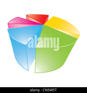 3d shiny big pie chart, vector illustration Stock Photo - Alamy