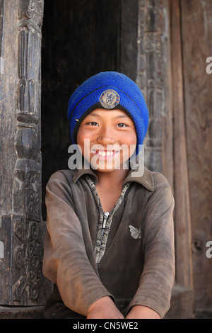 Nepali rural boy Nepal Stock Photo