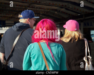 Pink hair Stock Photo