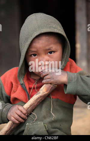 Nepali rural boy Nepal Stock Photo