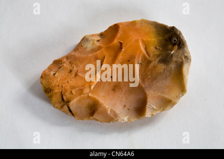 a flint cuttung and scraping tool from the Desert Archaic Period in the American southwest Stock Photo