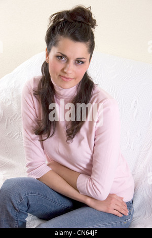 portrait romanian young woman Stock Photo