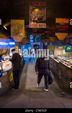 Indoor oriental, continental food stall, Camden Market, Camden Town, London, England Stock Photo