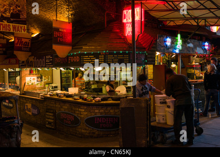 Indoor oriental, continental food stall, Camden Market, Camden Town, London, England Stock Photo