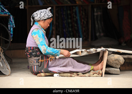 Nepali rural Tamang woman Nepal Stock Photo