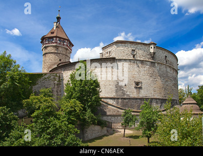 Famous Munot fortification in Schaffhausen surrounded by vineyards Stock Photo