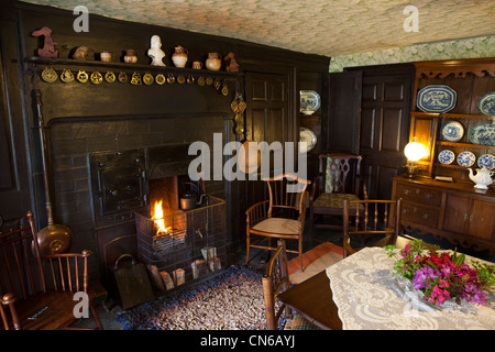 UK, Cumbria, Lake District, Near Sawrey Hill Top Farm, home of Beatrix Potter, the living room Stock Photo