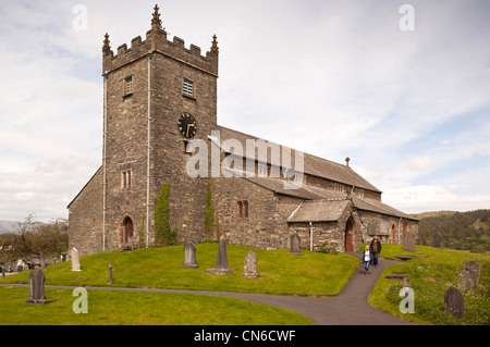 UK, Cumbria, Lake District, Hawkshead, St Michael and All Angels Church Stock Photo