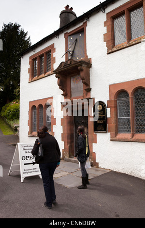 UK, Cumbria, Lake District, Hawkshead, Grammar School, where William Wordsworth was educated Stock Photo