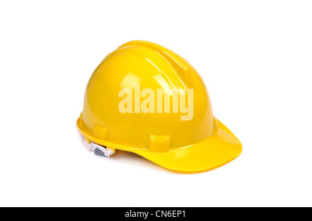 yellow hard hat isolated on white Stock Photo